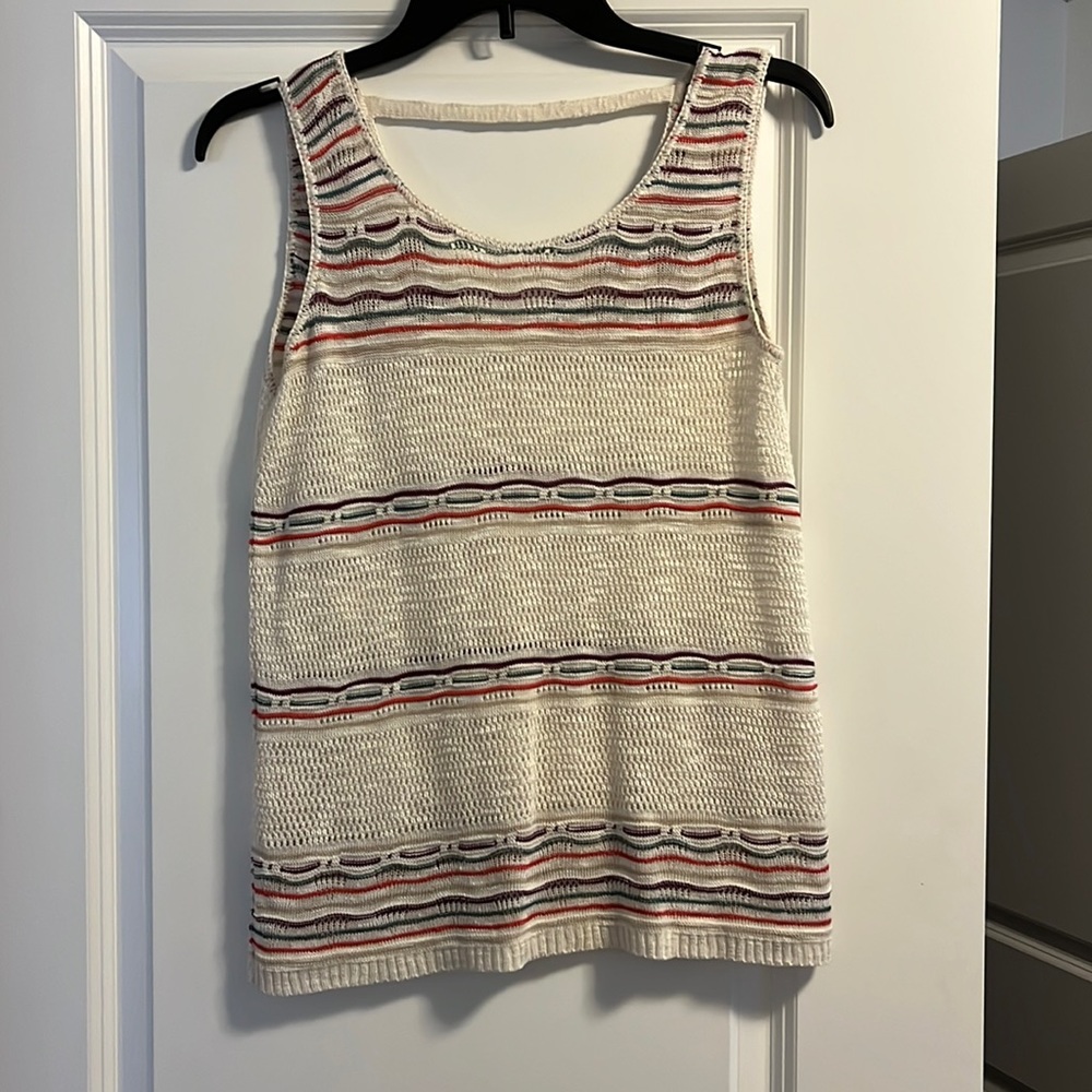 Multi Color Knit Tank from Charming Charlie’s with back strap accent